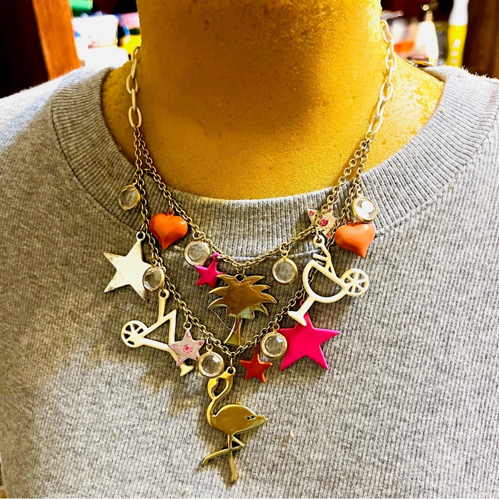 Betsey Johnson  Multicolor Necklace with Star and Heart Charms